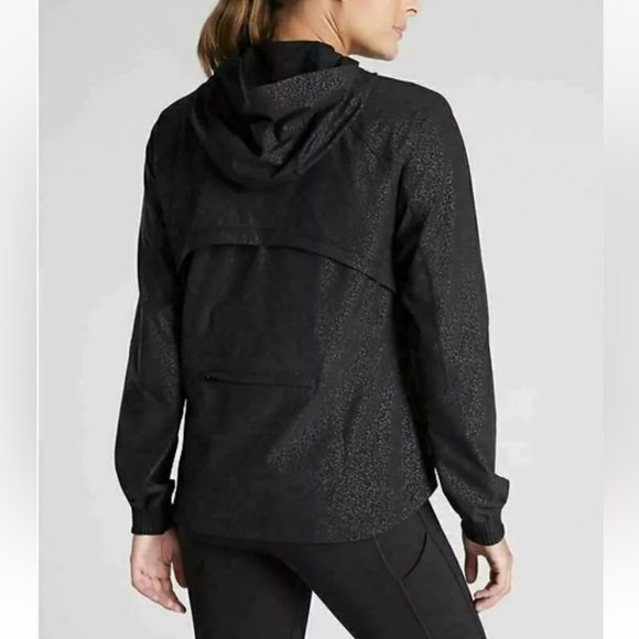 NWOT Athleta Racer Running Free Jacket Printed Black Cosmos Hooded Running Women - Picture 3 of 15